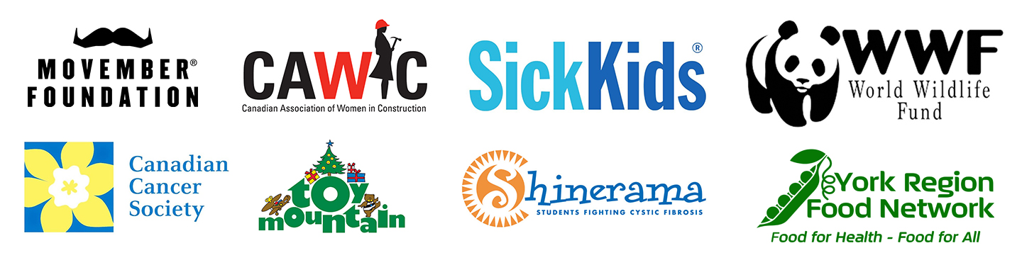 Logos of charities supported by Matheson